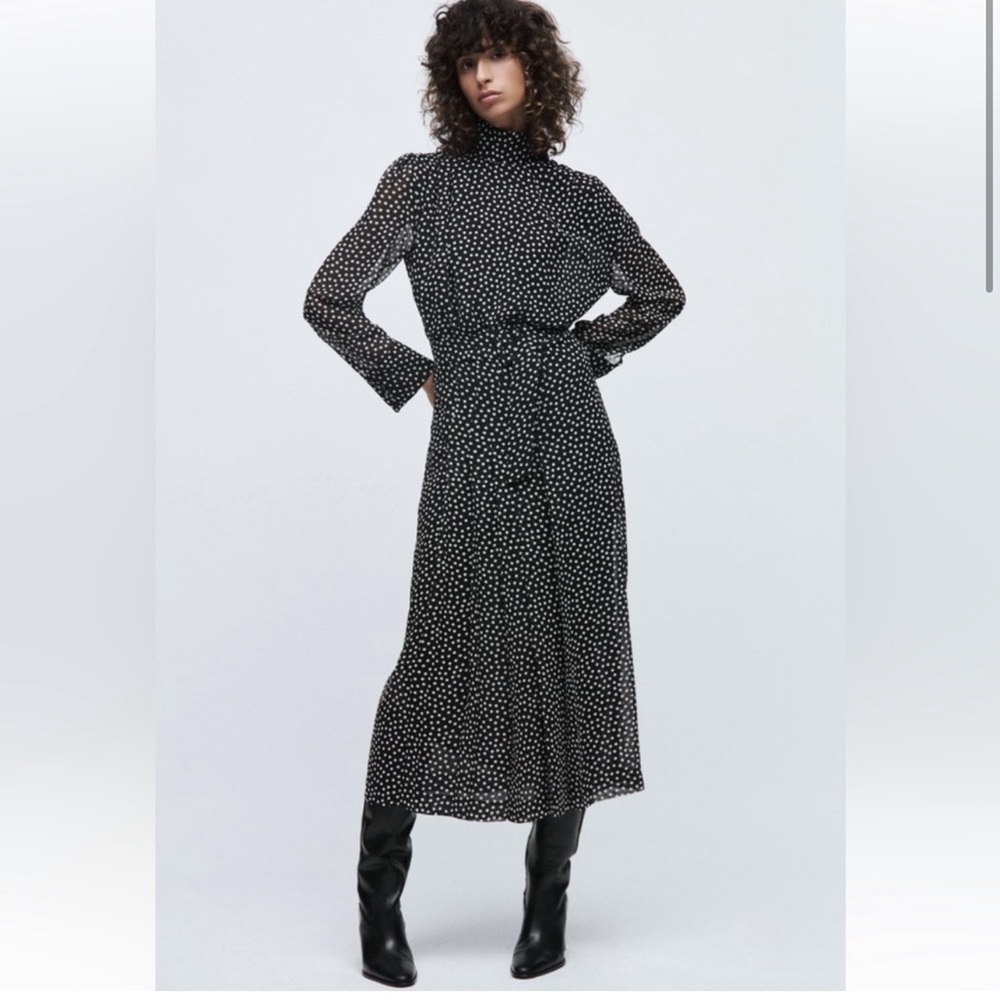 ZARA POLKA DOT PRINT DRESS